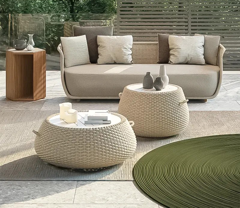Wove rattan thick seat cushion sofa 11 3