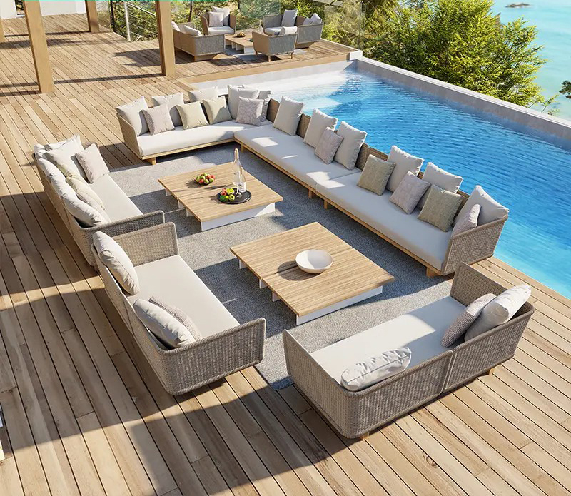 weave teak sofa fabric custhion 04 1